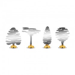 Set of 4 Place Markers Sorted - BarkPlace Tree Steel - Alessi ALESSI ALESBM18S4