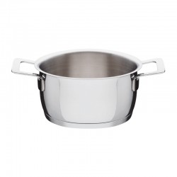 Tacho com Duas Pegas 16Cm - Pots And Pans Prata - A Di Alessi