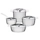 Set Of 7 Pieces - Pot And Pans Silver - A Di Alessi A DI ALESSI AALEAJM100S7