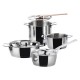 Set Of 7 Pieces - Pot And Pans Silver - A Di Alessi A DI ALESSI AALEAJM100S7