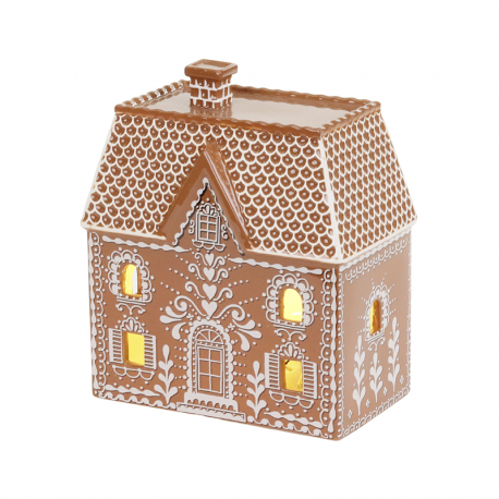 Casa de Jengibre Led 17cm - Gingerbread Town Marrón Y Blanco - Goodwill GOODWILL GWD42073