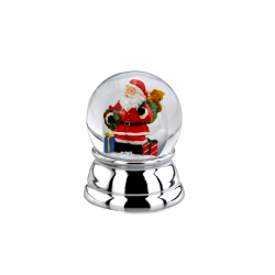 Globo de Neve Pai Natal 6cm Prateado - Hermann Bauer HERMANN BAUER HB5329