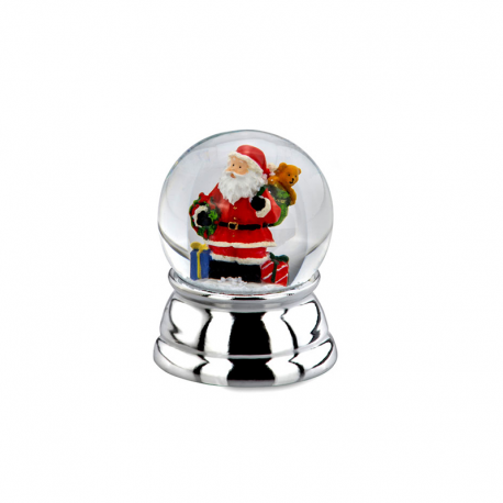 Globo de Neve Pai Natal 6cm Prateado - Hermann Bauer HERMANN BAUER HB5329