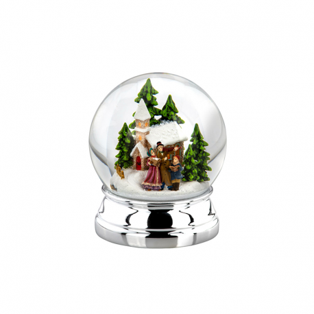 Snow Globe Church Carolers 12cm Silver - Hermann Bauer HERMANN BAUER HB5330
