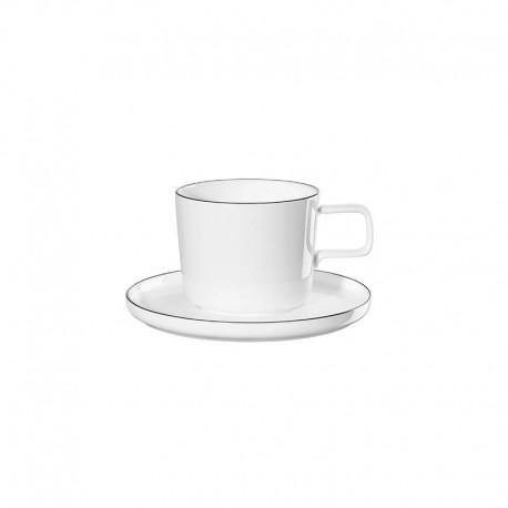 Coffee Cup with Saucer 200ml – Oco Noire Black And White - Asa Selection ASA SELECTION ASA2029113