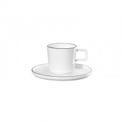 Espresso Cup with Saucer 80ml – Oco Noire Black And White - Asa Selection